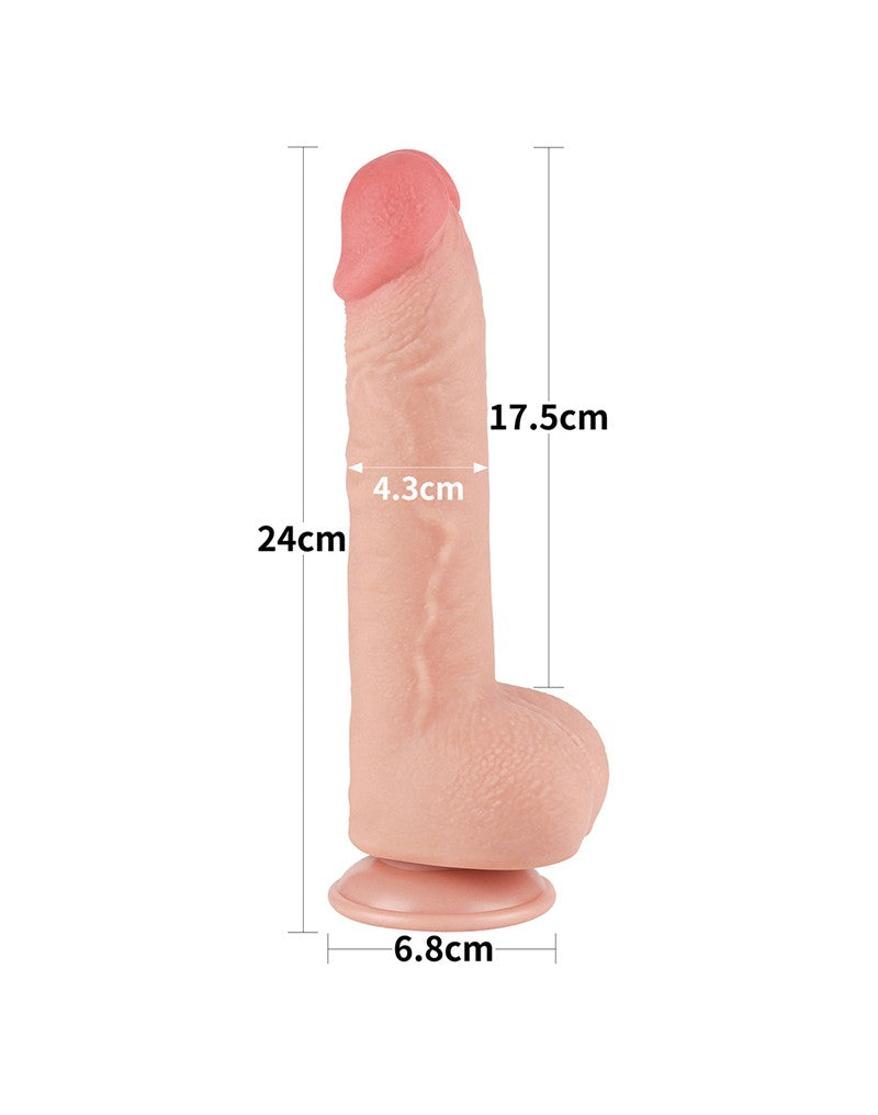 14: LoveToy - Hautgleitdildo 24 cm (Ø 4.3 cm) - Nude