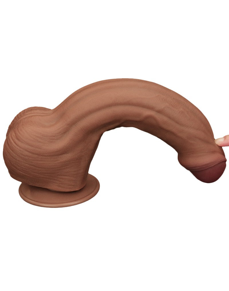 LoveToy - Sliding Skin Dildo 29 cm - Braun