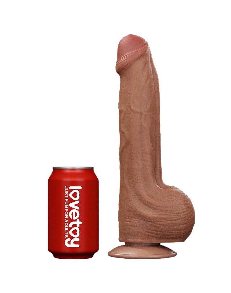 LoveToy - Sliding Skin Dildo 29 cm - Braun