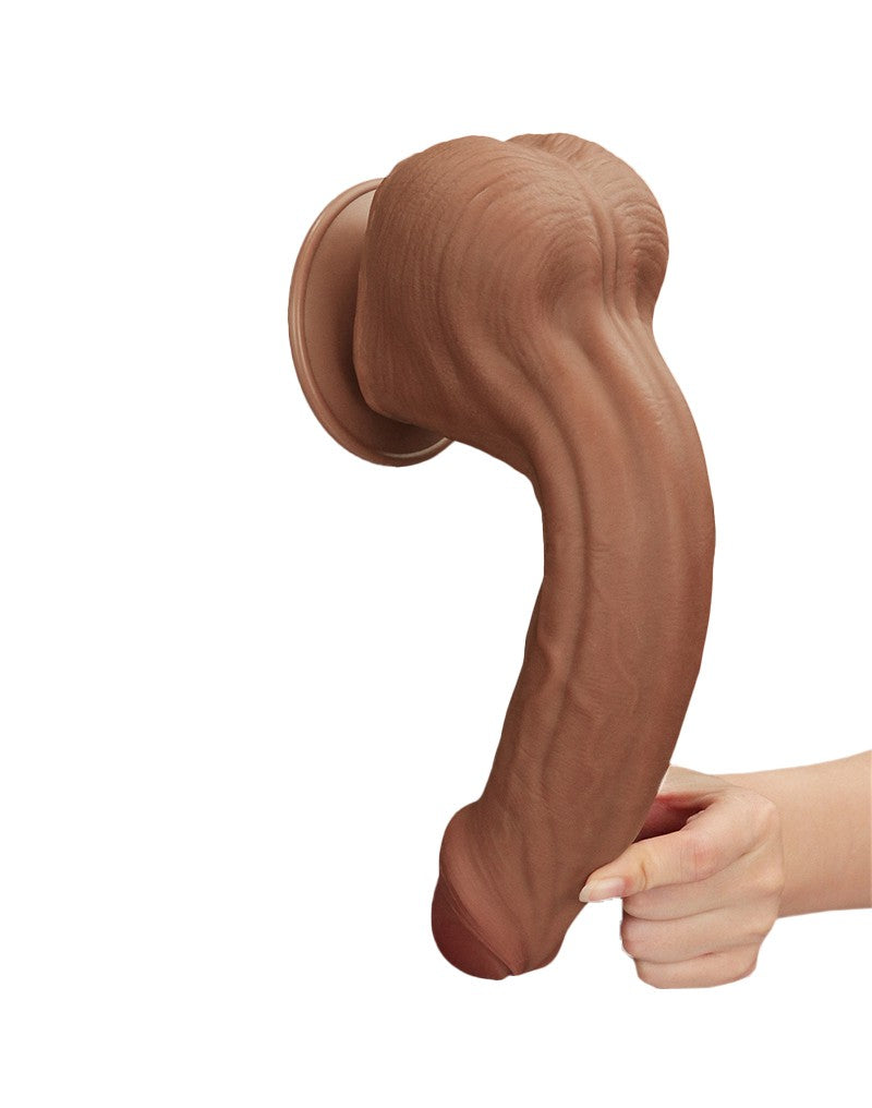 LoveToy - Sliding Skin Dildo 29 cm - Braun
