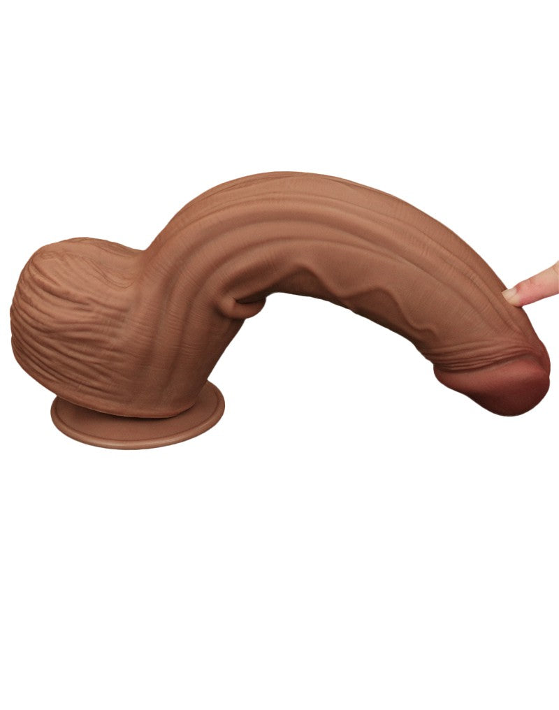 LoveToy - Sliding Skin Dildo 31 cm - Braun
