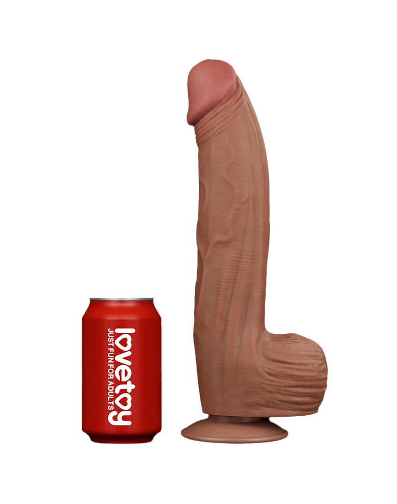 LoveToy - Sliding Skin Dildo 31 cm - Braun