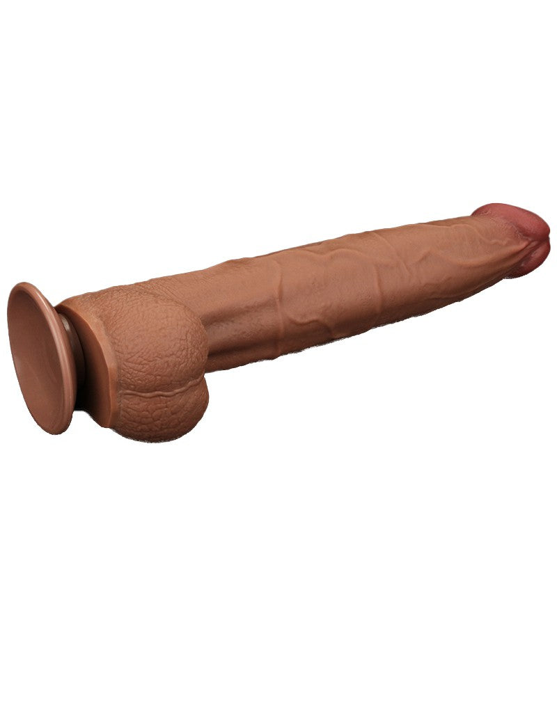 5: LoveToy - Sliding Skin Dildo 34 cm - Brown