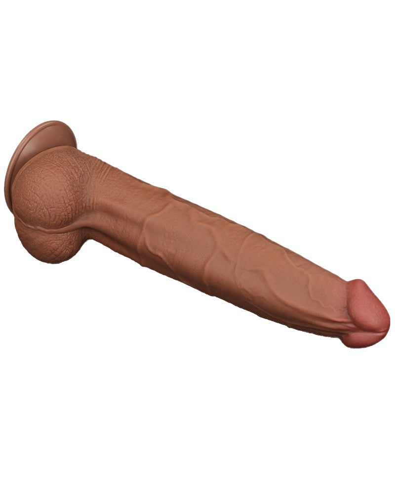 4: LoveToy - Sliding Skin Dildo 34 cm - Brown