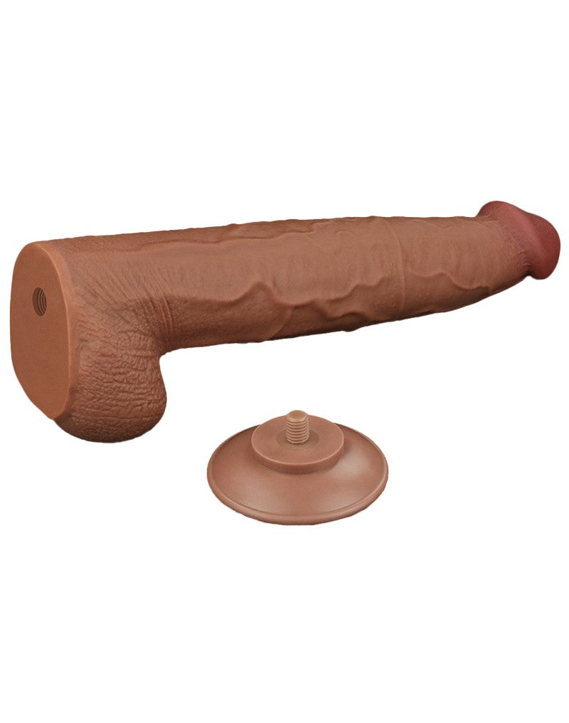 7: LoveToy - Sliding Skin Dildo 34 cm - Brown