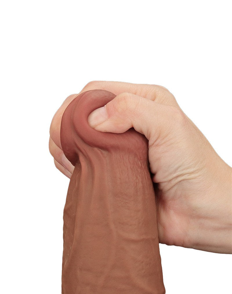 9: LoveToy - Sliding Skin Dildo 34 cm - Brown