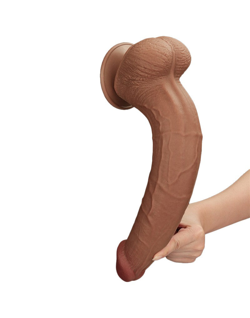 13: LoveToy - Sliding Skin Dildo 34 cm - Brown