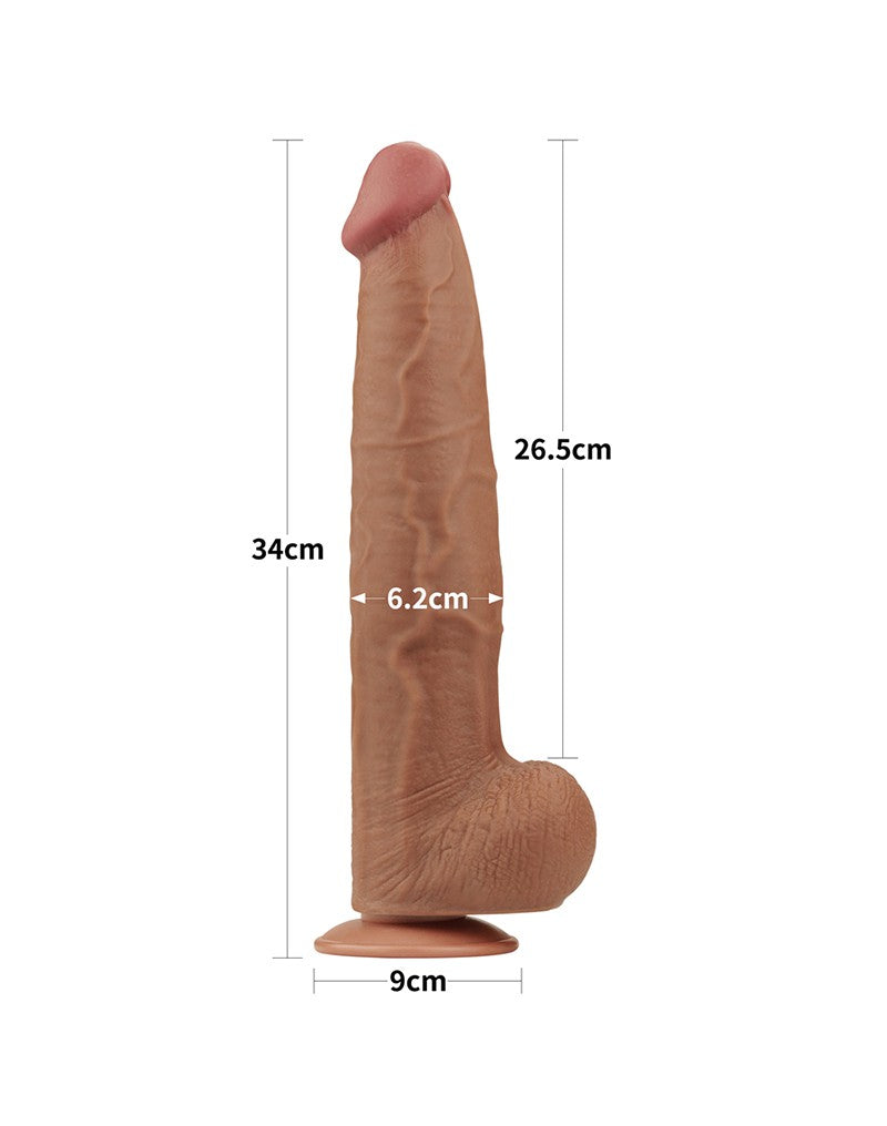 3: LoveToy - Sliding Skin Dildo 34 cm - Brown