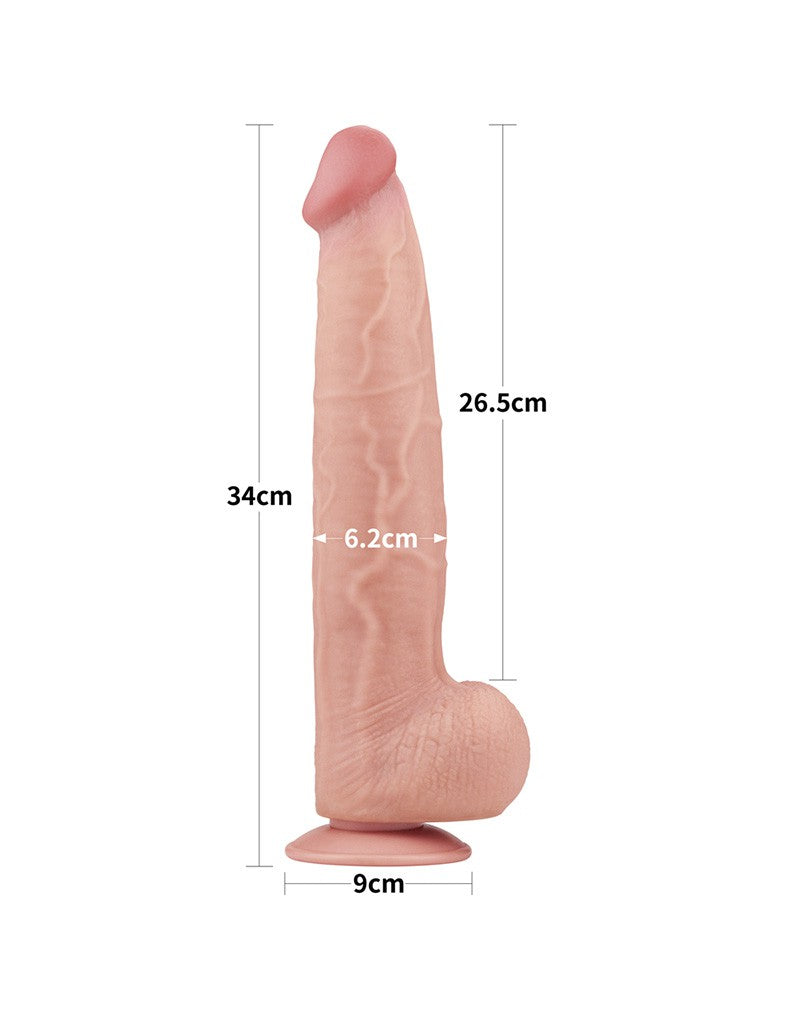 3: LoveToy - Sliding Skin Dildo 34 cm - Nude