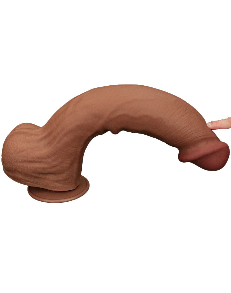 LoveToy - Sliding Skin Dildo 36 cm - Braun