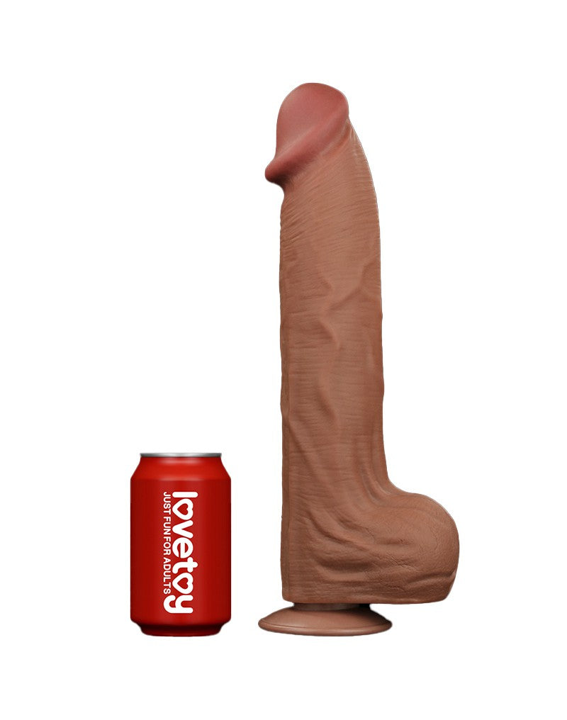 LoveToy - Sliding Skin Dildo 36 cm - Braun
