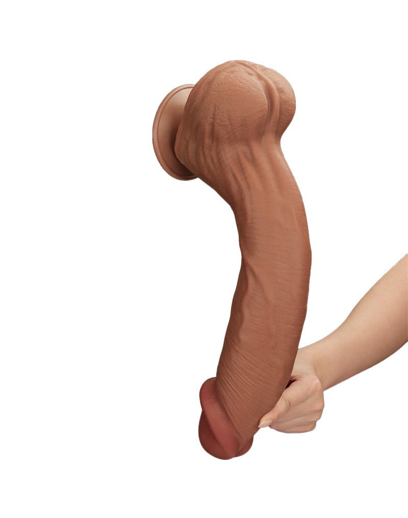 LoveToy - Sliding Skin Dildo 36 cm - Braun