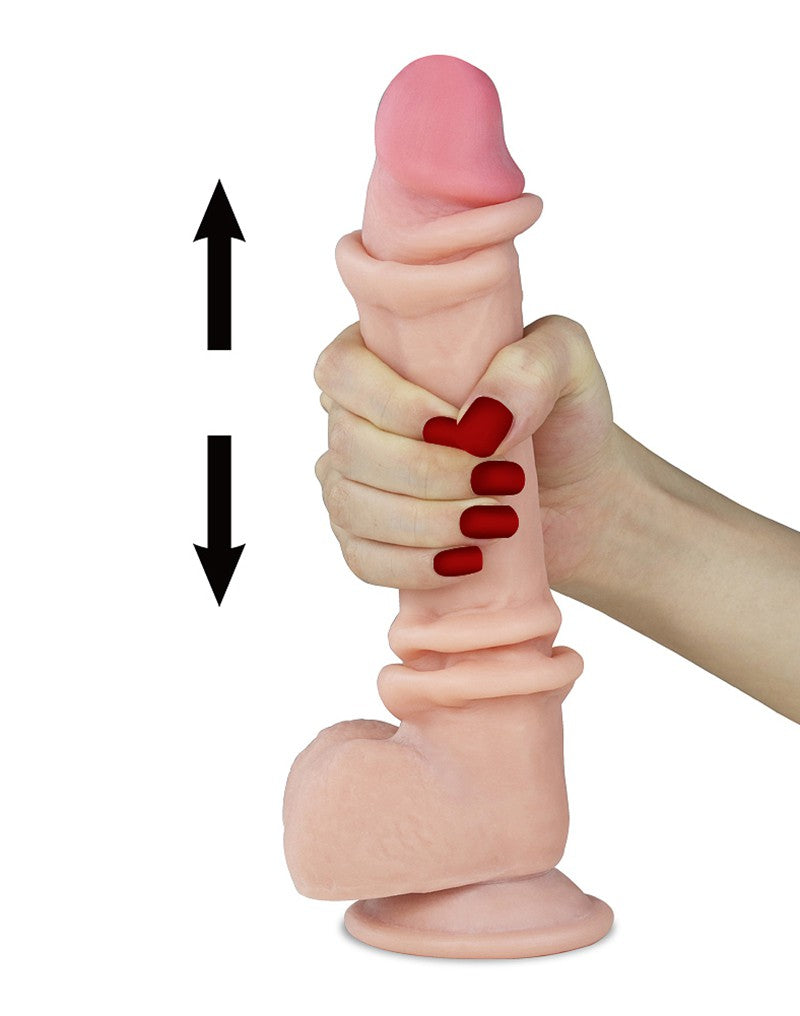 4: LoveToy - Sliding Skin Dildo 9.0" / 23 cm (Ø 4 CM) - Nude