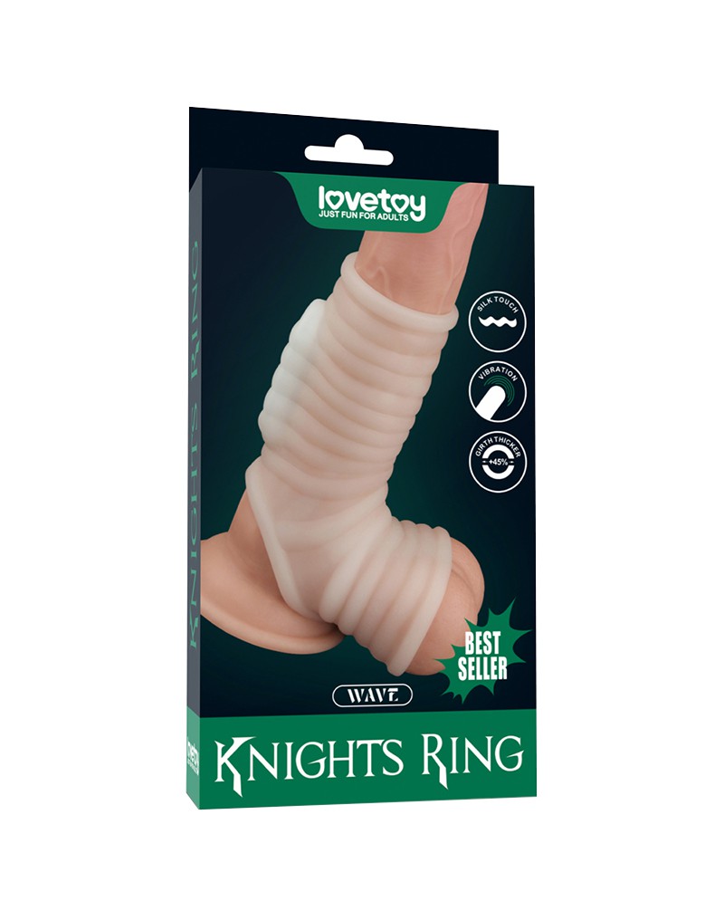 LoveToy - Wave Knights Ring - Vibrierende Penishülle - Weiß