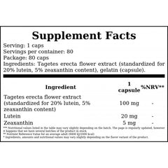 Lutein + Zeaxanthin - 80caps.