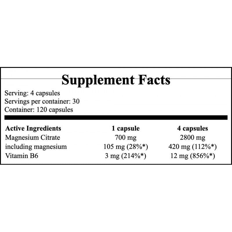 Magnesium Citrate - 120caps. (cytrynian magnezu) x25