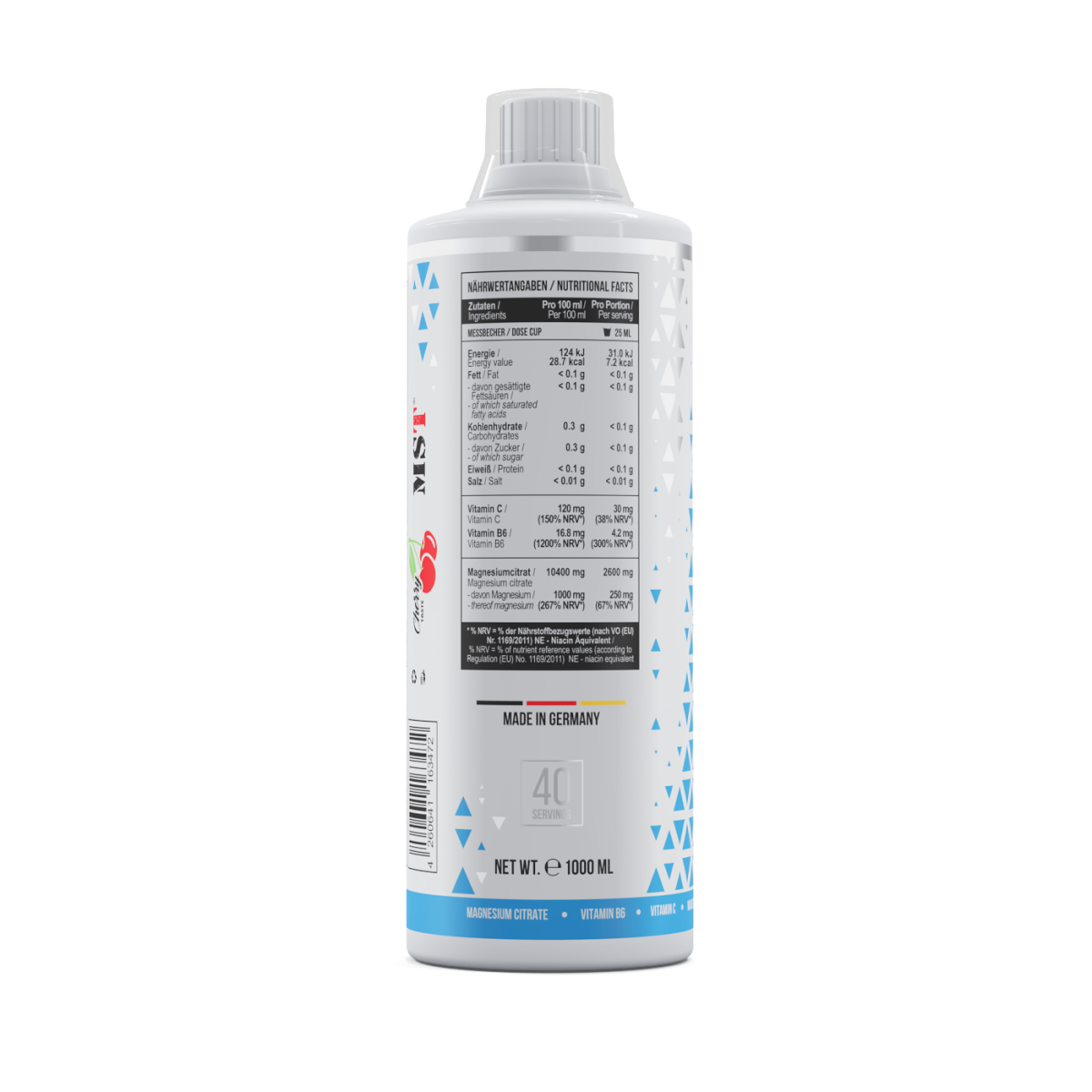 Magnesium citrate + Vitamin B6 1000 ml Cherry
