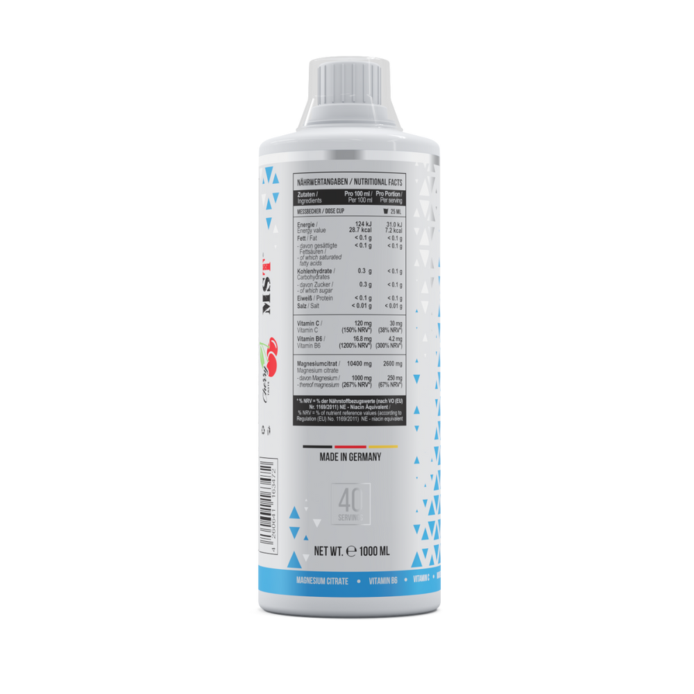 Magnesium citrate + Vitamin B6 1000 ml Cherry