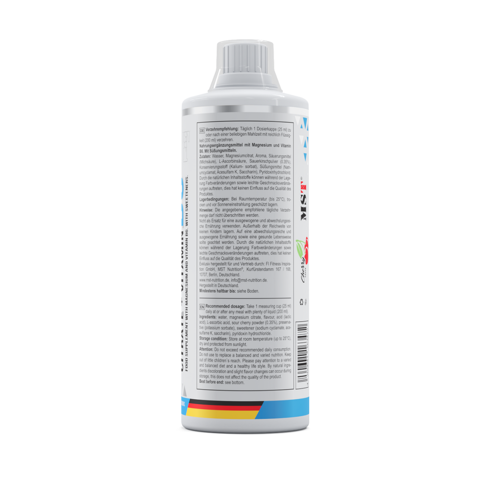 Magnesium citrate + Vitamin B6 1000 ml Cherry