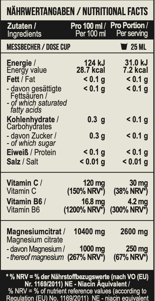 Magnesium citrate + Vitamin B6 1000 ml Cherry