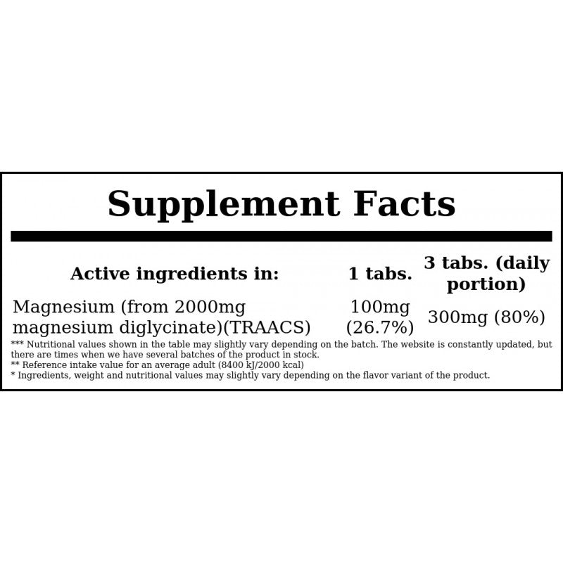 Magnesium Glycinate - 180tabs. x12