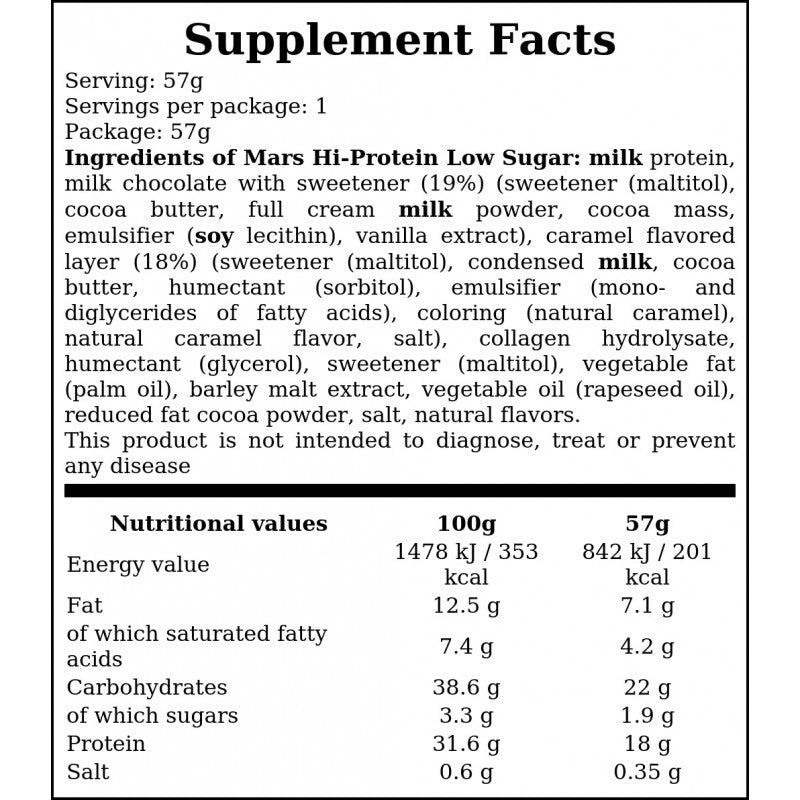 Mars HIProtein Low Sugar Bar - 57g - White Chocolate x12