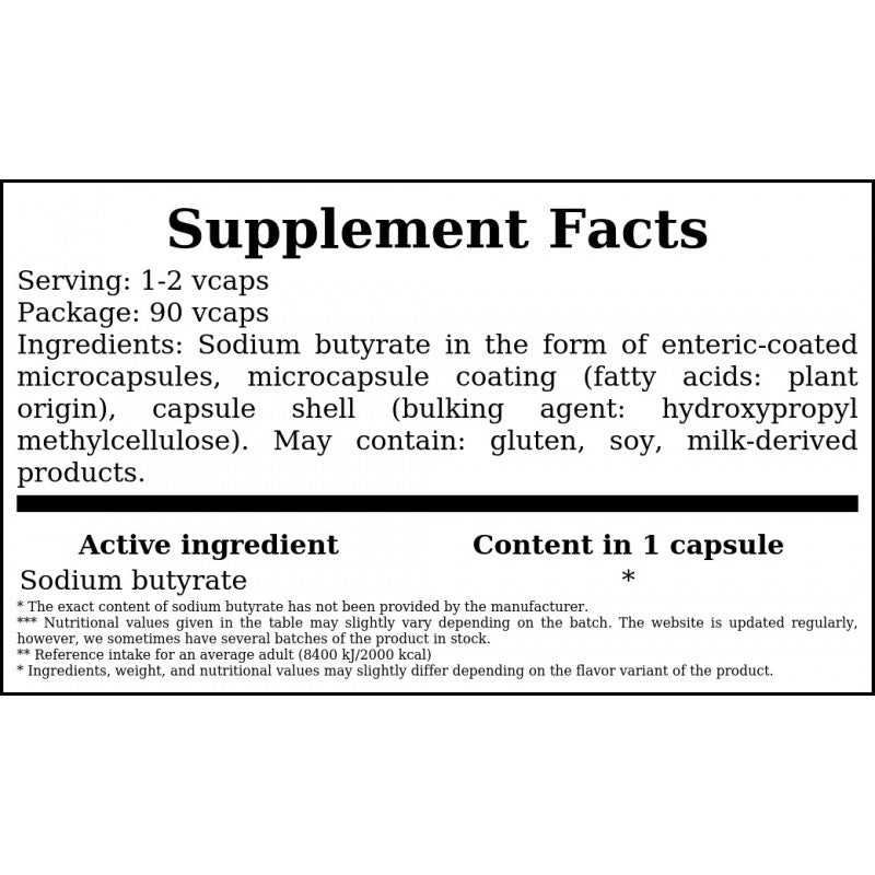 Sodium Butyrate 90vcaps.