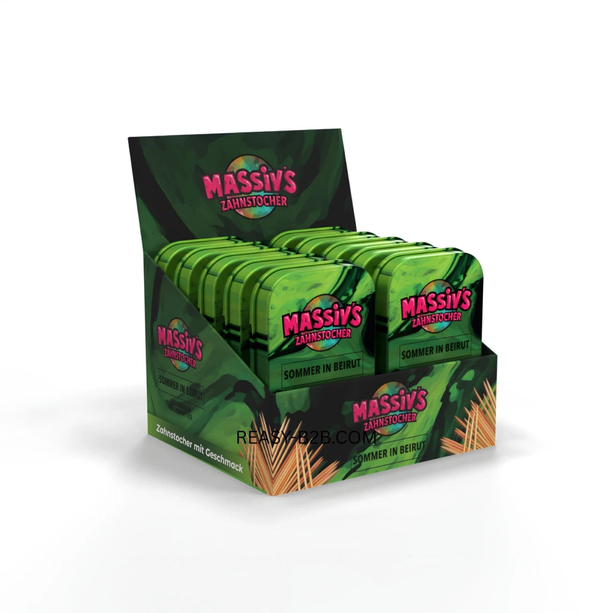 Massivs Zahnstocher mit Geschmack - SOMMER - Watermelon Raspberry Ice