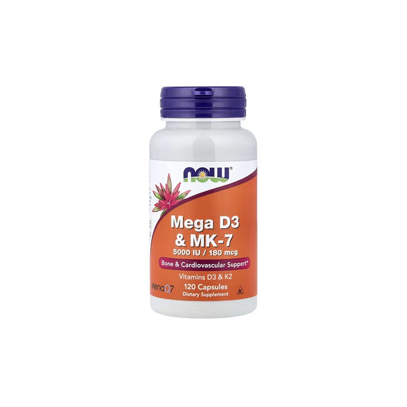 Mega D3 5000IU i K2 MK-7 180mcg - 120vcaps.