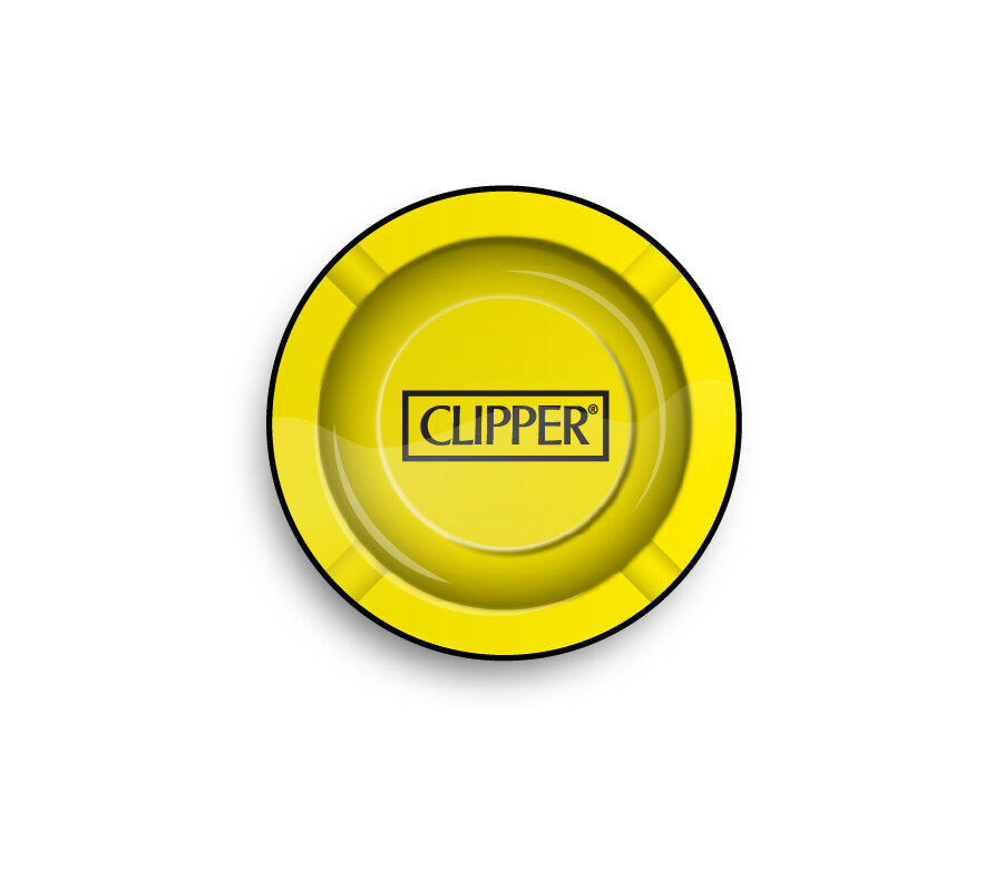 Metal Ashtray - 135mm - Clipper Logo Yel - Display - 6 Stück