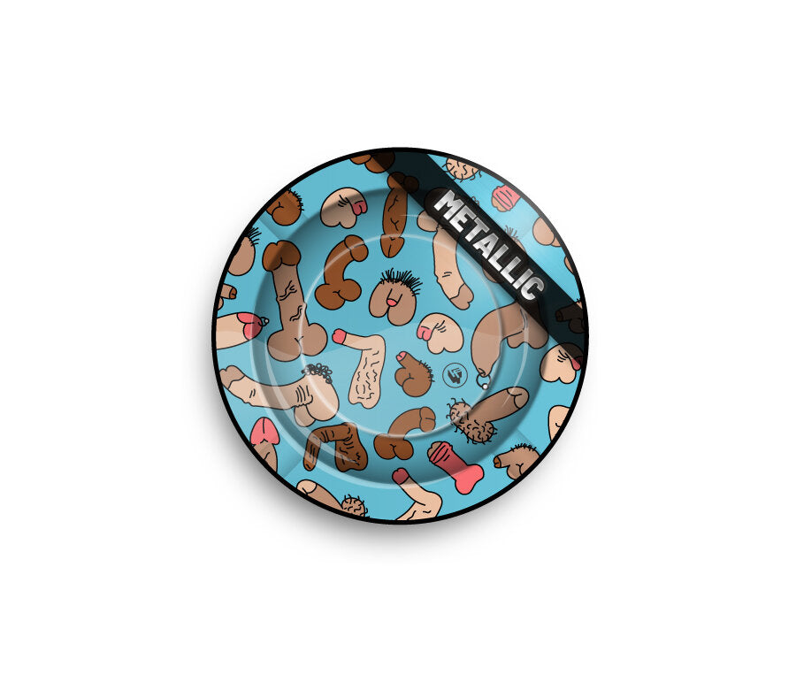 Metal Ashtray - 135mm - Dick Pattern metallic - Display - 6 Stück