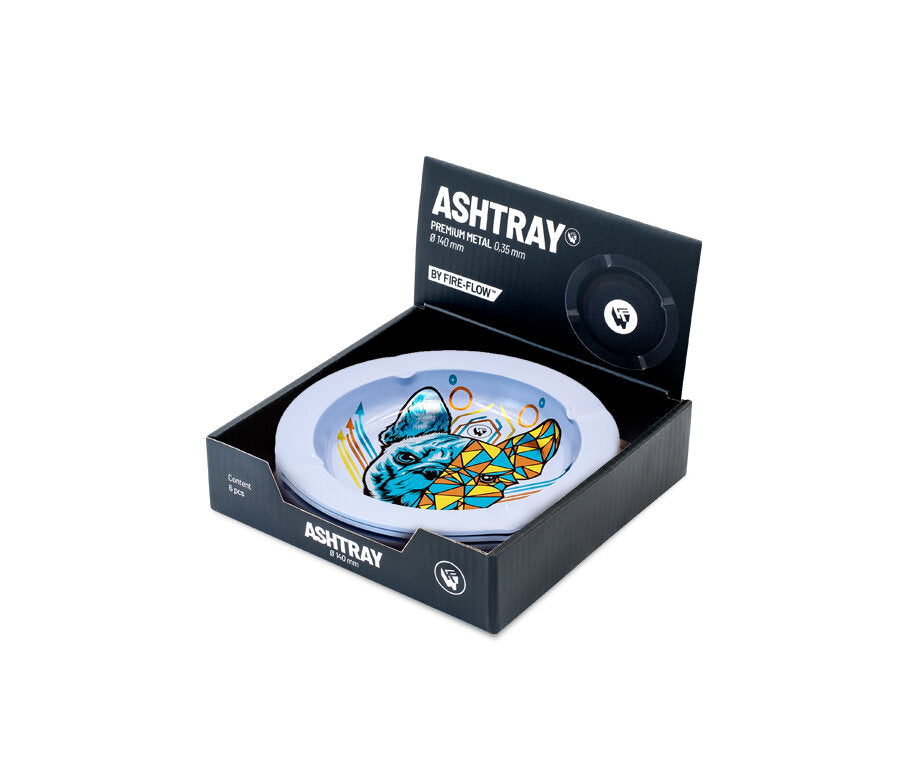 Metal Ashtray - 135mm - Geometrical Animals 2 1/4 metallic - Display - 6 Stück