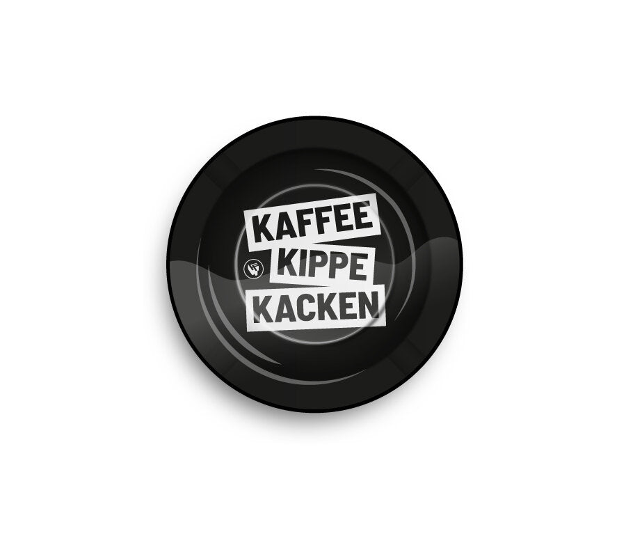 Metal Ashtray - 135mm - Kaffee Kippe Kacken - Display - 6 Stück