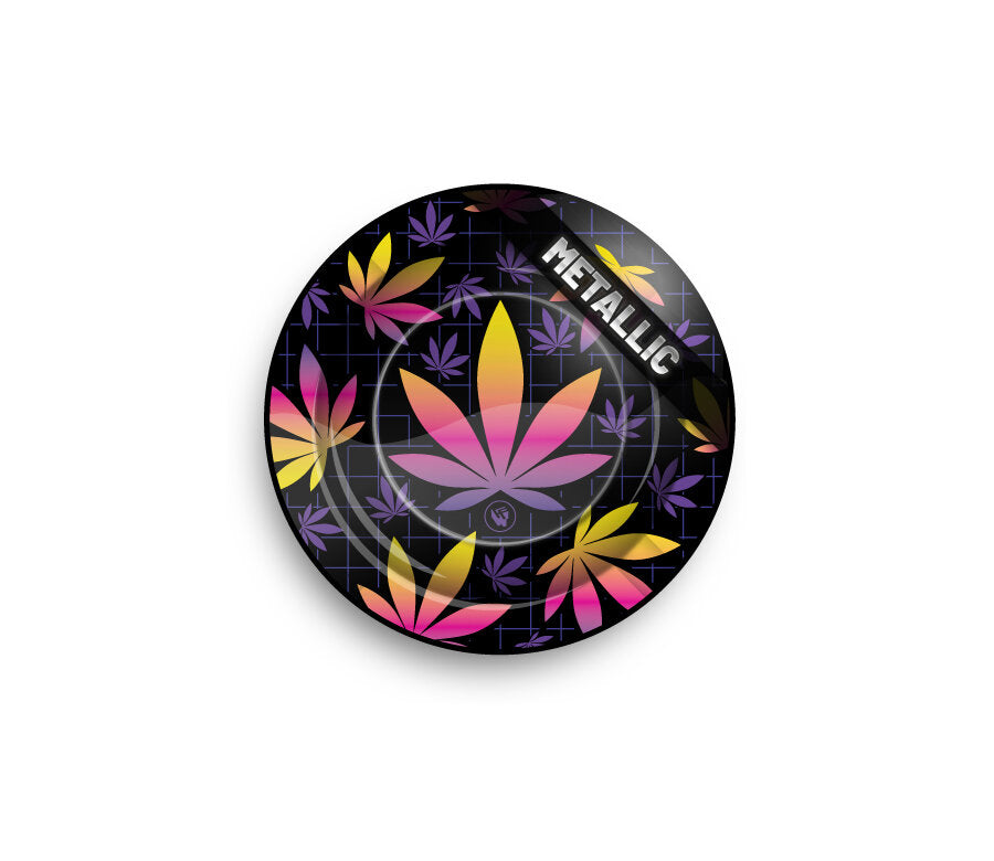 Metal Ashtray - 135mm - Leaves 37 2/4 metallic - Display - 6 Stück