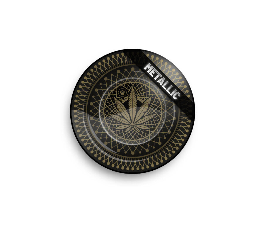 Metal Ashtray - 135mm - Leaves 38 3/4 Gold metallic - Display - 6 Stück