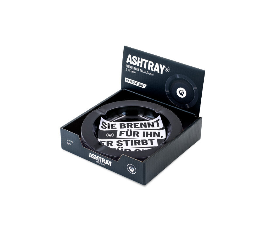 Metal Ashtray - 135mm - Sie Brennt Für Ihn - Display - 6 Stück
