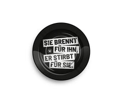 Metal Ashtray - 135mm - Sie Brennt Für Ihn - Display - 6 Stück