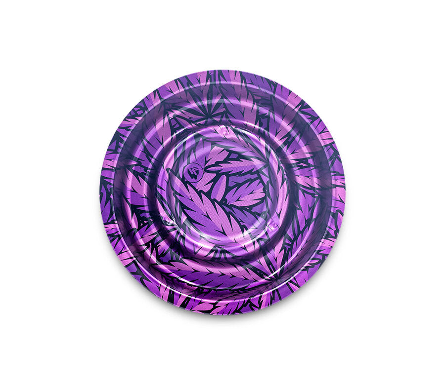 Metal Coffeeshop Ashtray - 136mm - Leaves #33 Pink