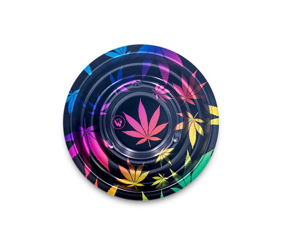 Metal Coffeeshop Ashtray - 136mm - Leaves Gradient