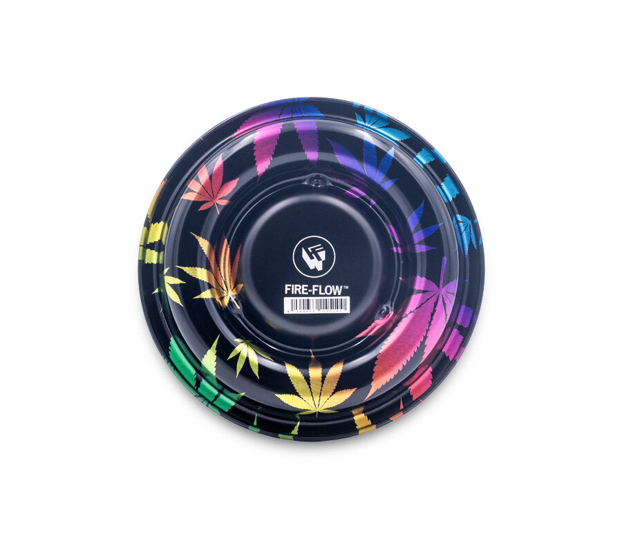 Metal Coffeeshop Ashtray - 136mm - Leaves Gradient