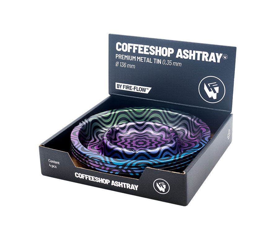 Metal Coffeeshop Ashtray - 136mm - Trippy #4