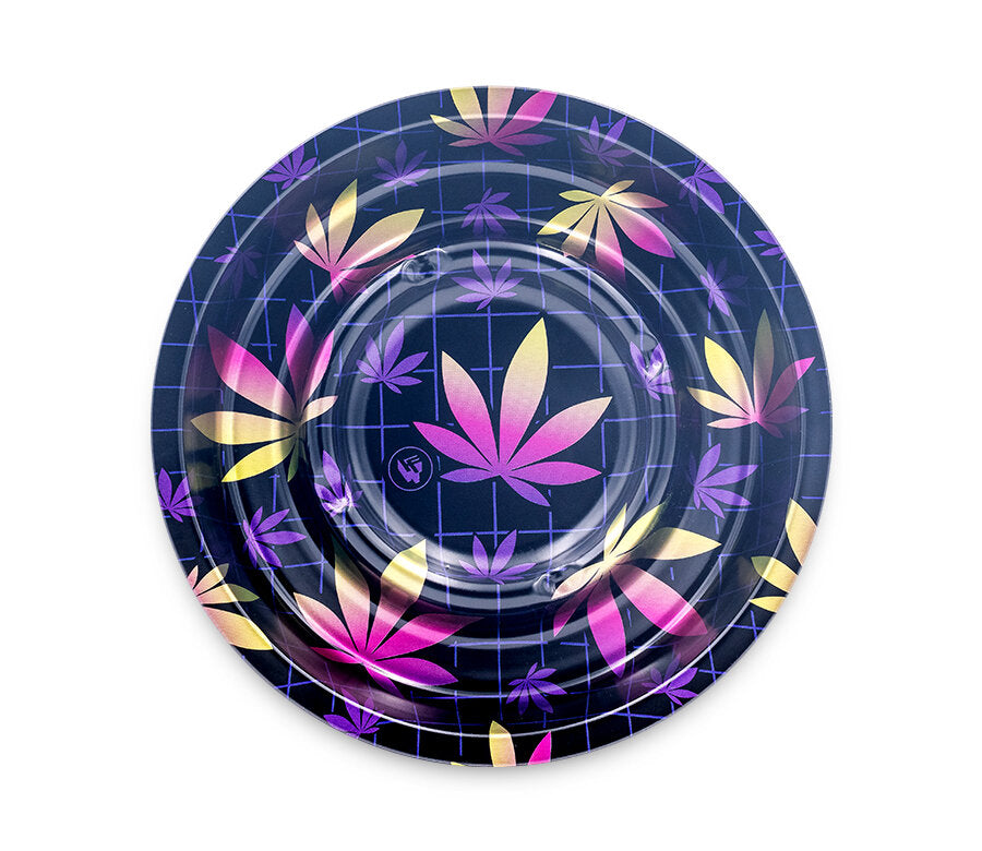 Metal Coffeeshop Ashtray - 160mm - Leaves #37
