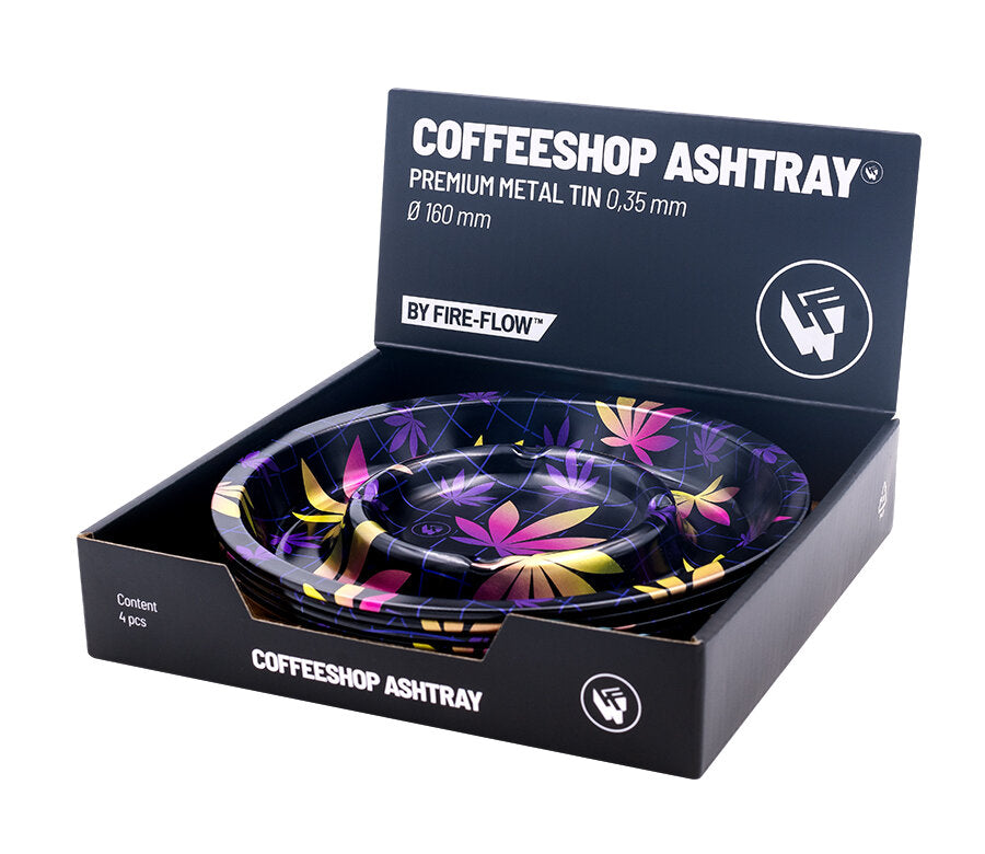 Metal Coffeeshop Ashtray - 160mm - Leaves #37
