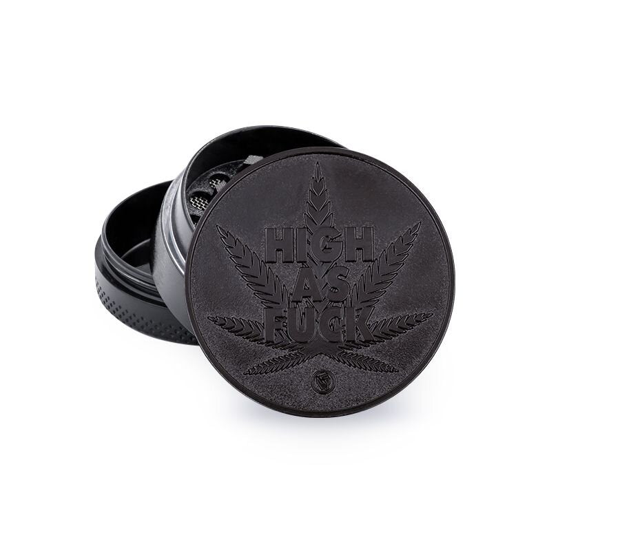 Metal Grinder - 40mm - 3 Layers - Black - High As Fuck - Display - 6 Stück
