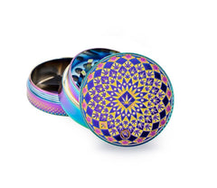 Metal Grinder - 40mm - 3 Layers - Icy - Leaf Pattern - Display - 6 Stück