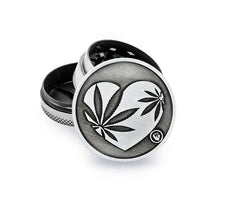 Metal Grinder - 40mm - 3 Layers - Silver - 420 Heart - Display - 6 Stück