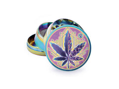 Metal Grinder - 50mm - 4 Layers - Icy - Geometrical Leaf - Display - 4 Stück