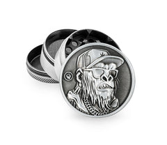 Metal Grinder - 50mm - 4 Layers - Silver - Monkey - Display - 4 Stück