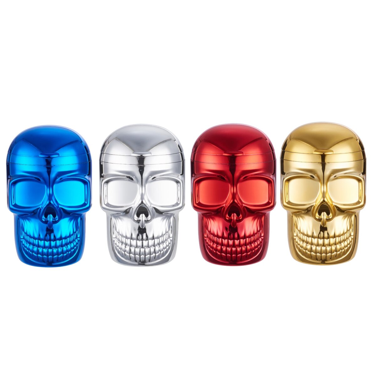Metallic Skull Auto Aschenbecher mit LED Beleuchtung - Display - 6 Stück