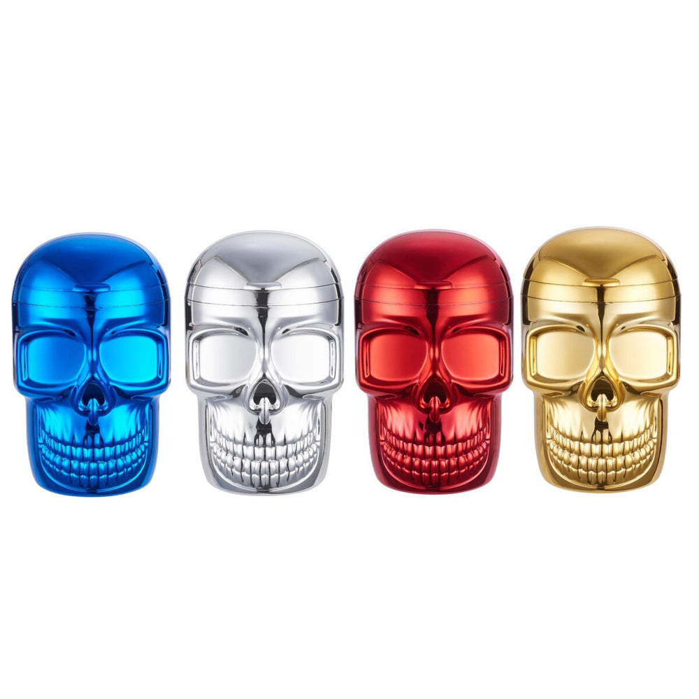 Metallic Skull Auto Aschenbecher mit LED Beleuchtung - Display - 6 Stück